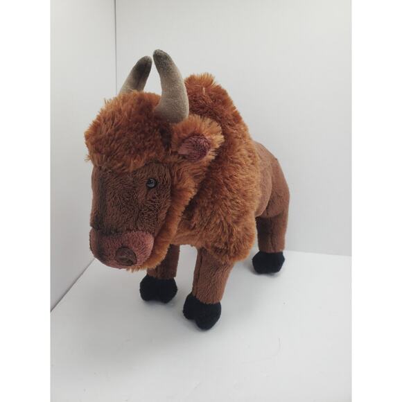 Wildlife Artist Inc Bison Plush 10" Brown Buffalo Realistic Stuffed Animal Toy - Picture 1 of 7